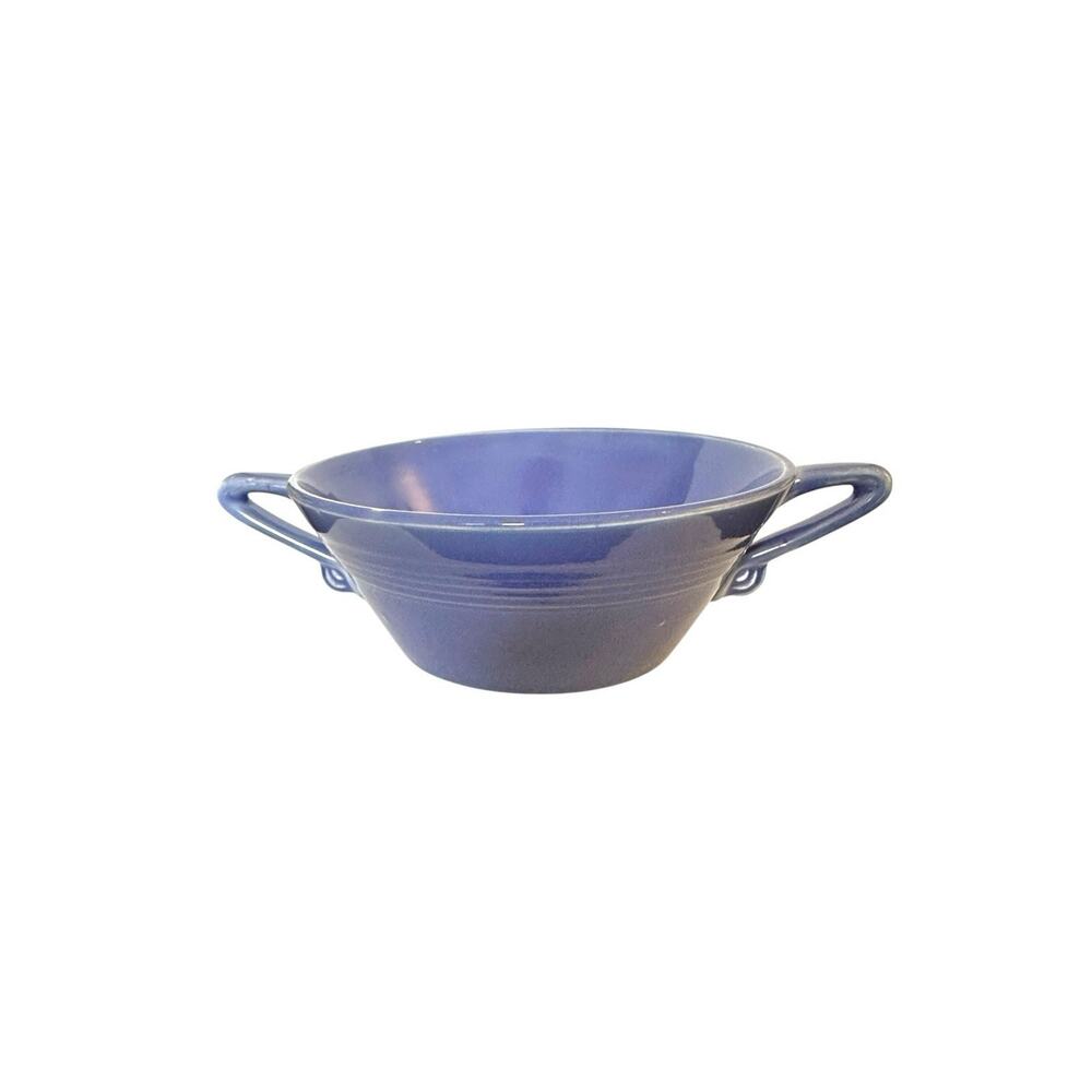 Rare Vintage Homer Laughlin Fiesta Harlequin Mauve Blue Cream Soup Coupe EUC